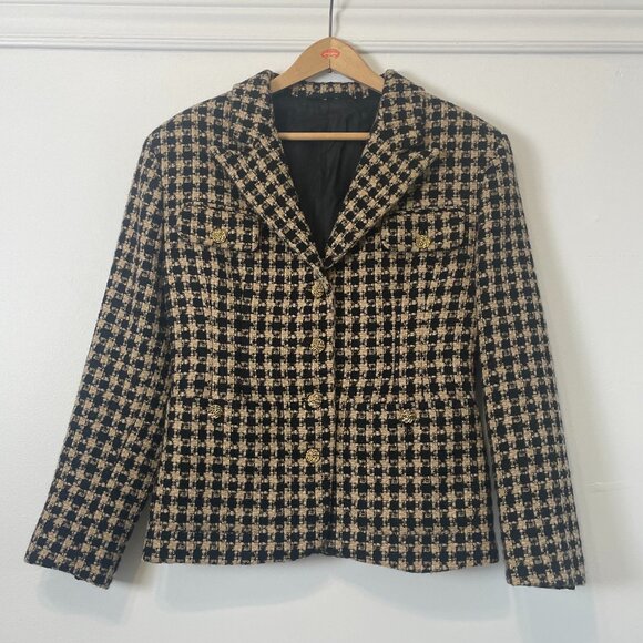 Next Originals - Classic Peak Lapel Tweed Jacket - Size S/M - Picture 3 of 16